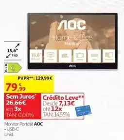 Auchan Monitor portátil aoc promoção