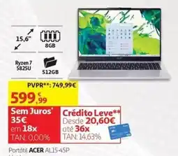 Auchan Portátil acer al15-4sp promoção