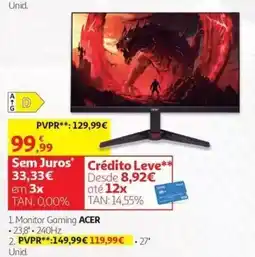 Auchan Monitor Gaming Acer promoção