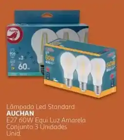 Auchan Lâmpada led standard auchan e27 60w equi luz amarela promoção