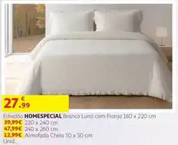 Auchan Edredão homespecial branca luna com franja promoção