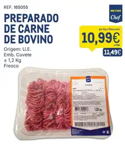 Makro Preparado de carne de bovino metro chef promoção