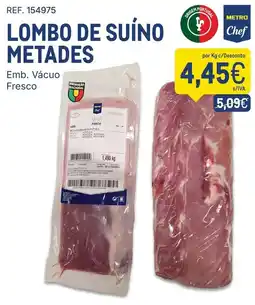 Makro Lombo de suíno metades metro chef promoção