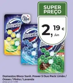 Aqui é fresco Domestos Bloco Sanit. Power 5 Duo Pack promoção