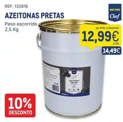 Makro Azeitonas pretas metro chef promoção