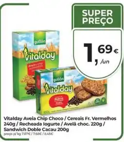 Aqui é fresco Vitalday Aveia Chip Choco / Cereais Fr. Vermelhos promoção