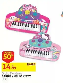 Auchan Orgão Eletrónico Barbie / Hello Kitty promoção