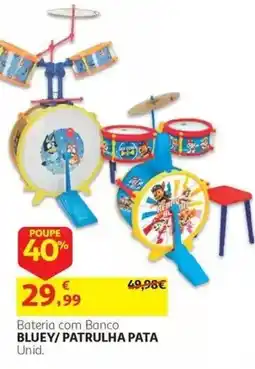 Auchan Bateria com Banco Bluey/ Patrulha Pata promoção