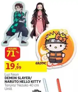 Auchan Luz neon demon slayer/ naruto hello kitty promoção