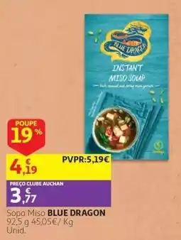 Auchan sopa miso blue dragon promoção