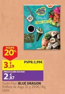 Auchan Sushi Nori Blue Dragon promoção