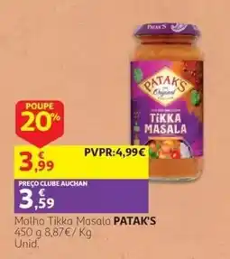 Auchan molho tikka masala patak's promoção