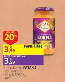 Auchan molho korma patak's promoção