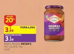 Auchan molho madras patak's promoção