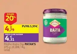 Auchan molho raita dip patak's promoção