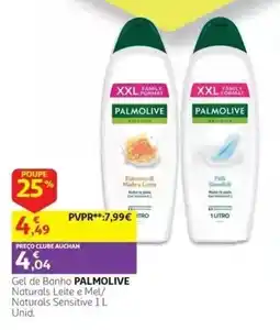 Auchan Gel de Banho Palmolive Naturals Leite e Mel/Naturals Sensitive promoção