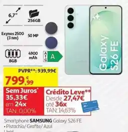 Auchan Smartphone samsung galaxy s26 fe promoção