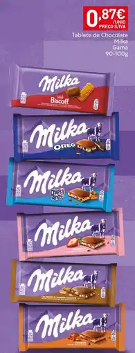 Recheio Tablete de Chocolate Milka Gama promoção