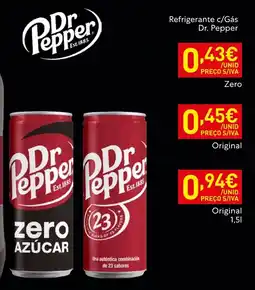 Recheio Dr Pepper Zero promoção