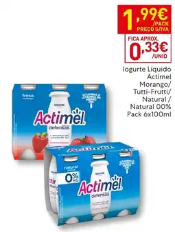 Recheio logurte líquido actimel promoção