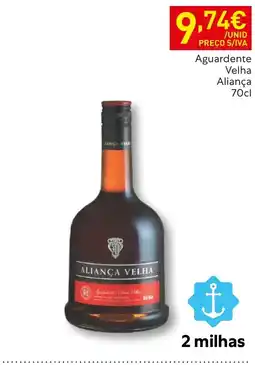 Recheio Aguardente Velha Aliança promoção