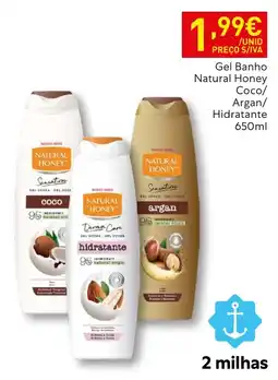 Recheio gel banho natural honey coco/argan/hidratante promoção