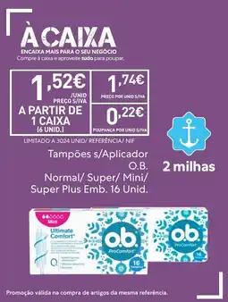 Recheio Tampões s/Aplicador O.B. promoção
