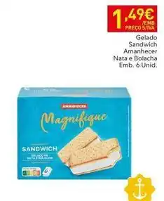 Recheio Amanhecer - gelado sandwich nata e bolacha emb. 6un promoção