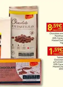 Recheio Masterchef - chocolate em pastilhas 40% cacao promoção