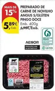 Pingo Doce Pingo doce - preparado de carne de novilho angus s/gluten promoção