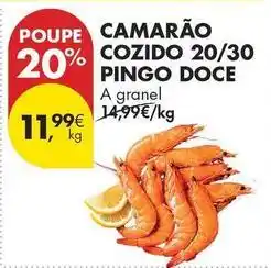 Pingo Doce A+ - camarão cozido 20/30 pingo doce promoção