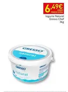 Recheio Chef select - iogurte natural gresso promoção
