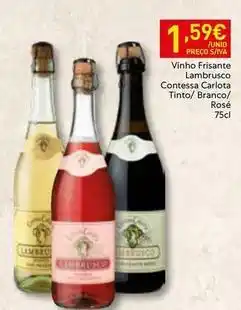 Recheio Contesta carlota - vinho frisante lambrusco tinto/ branco/ rosé promoção