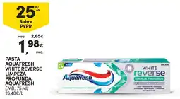 Continente pasta aquafresh white reverse limpeza profunda aquafresh promoção