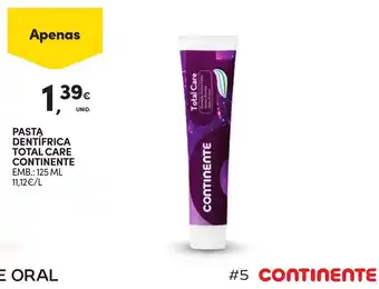 Pasta dentífrica total care continente
