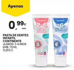 Continente Pasta de dentes infantil continente promoção