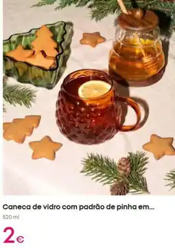 Pepco com - caneca de vidro com padrão de pinha em promoção