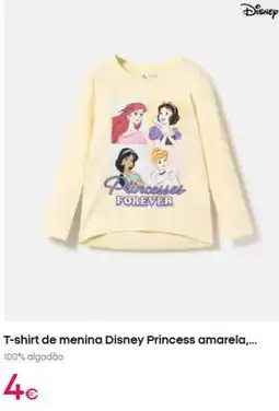 Pepco Princess - t-shirt de menina disney amarela promoção