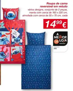 kik Roupa de cama reversível em veludo promoção