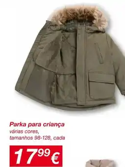kik Parka para criança promoção