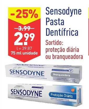 ALDI Sensodyne Pasta Dentífrica 75ml promoção