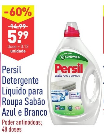 ALDI Persil Detergente Líquido para Roupa Sabão Azul e Branco promoção