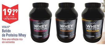 ALDI Vitalis Batido de Proteína Whey 1,02kg promoção
