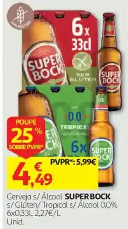Auchan Cerveja s/ Álcool SUPERBOCK promoção