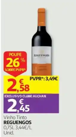 Auchan Vinho Tinto Reguengos promoção