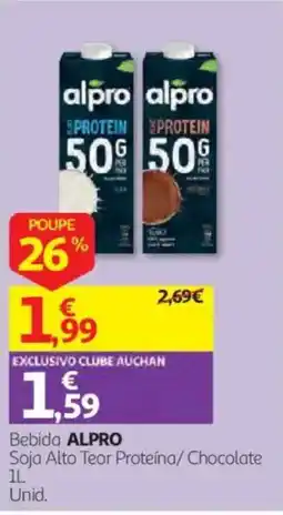 Auchan Bebida ALPRO Soja Alto Teor Proteína/ Chocolate promoção