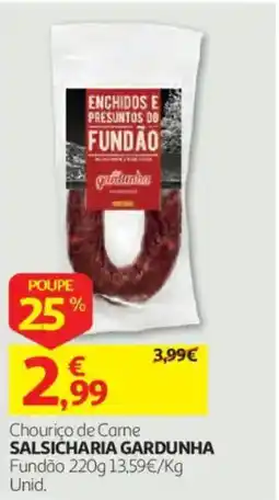 Auchan Chourico de carne salsicharia gardunha promoção