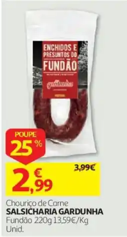 Auchan Chourico de carne salsicharia gardunha promoção