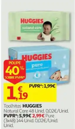 Auchan toalhetas huggies natural care promoção