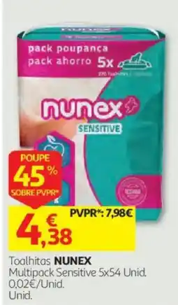 Auchan Toalhitas nunex sensitive promoção